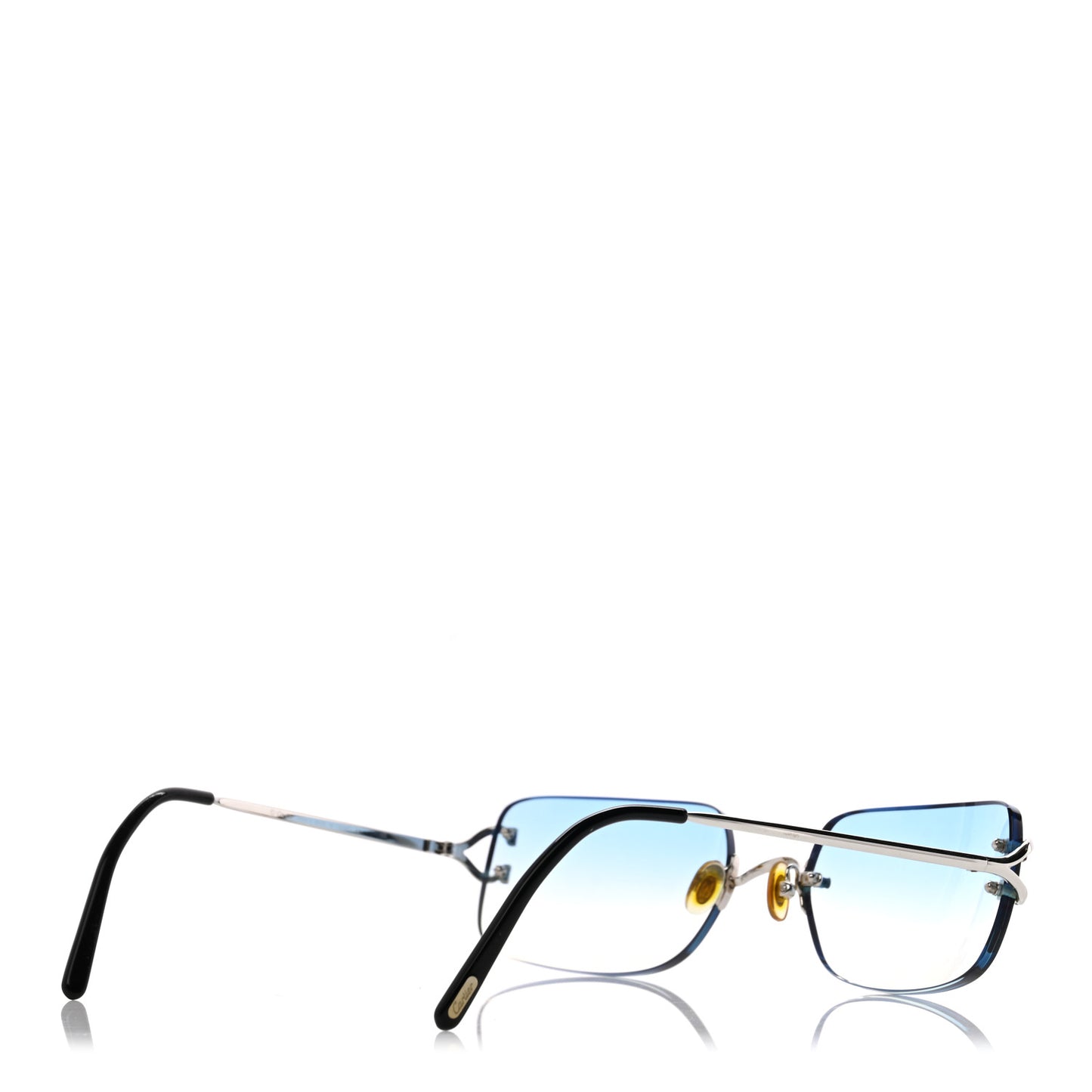 Metal Rimless Gradient Sunglasses Blue