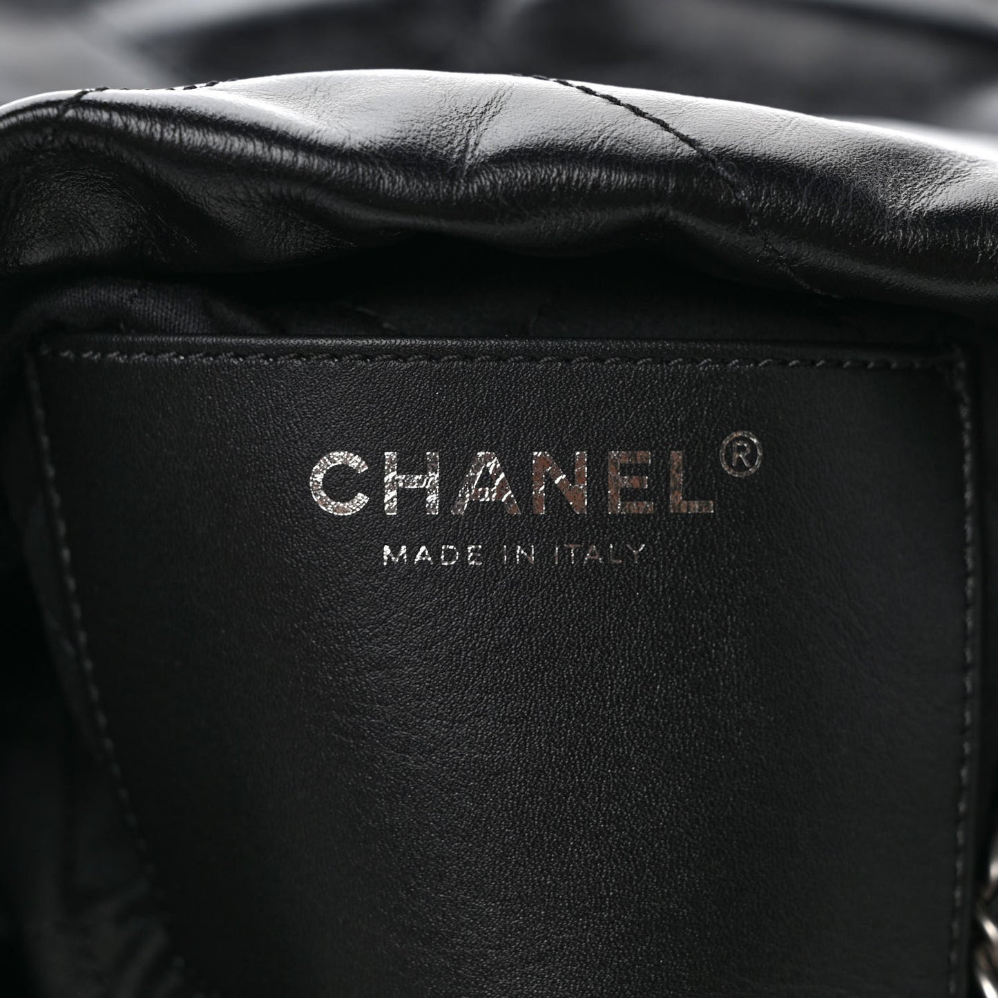 Shiny Calfskin Quilted Mini Chanel 22 Black