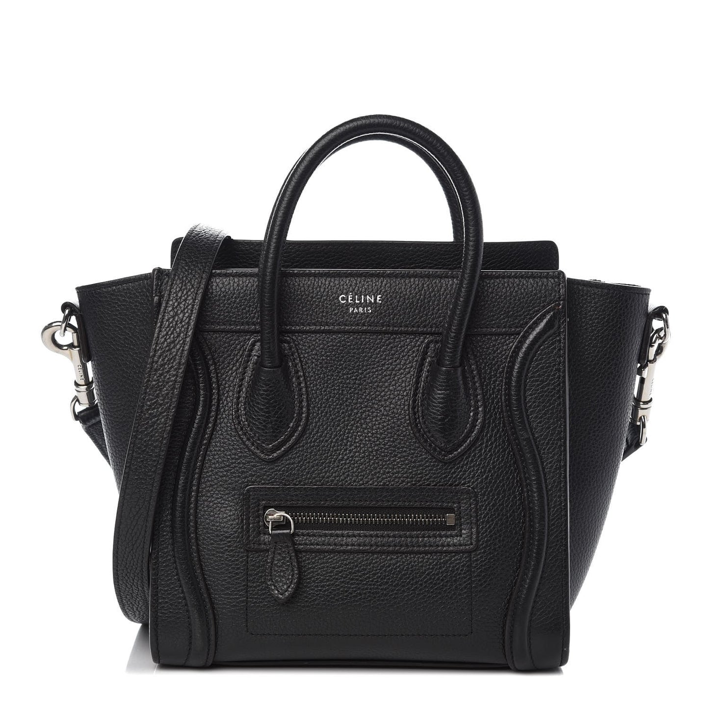 Drummed Calfskin Nano Luggage Black