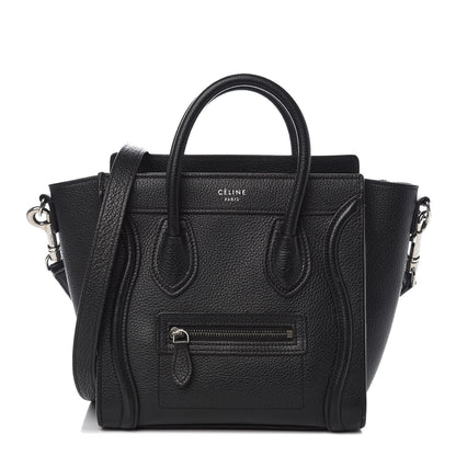 Celine Drummed Calfskin Nano Luggage Black 1 of 11