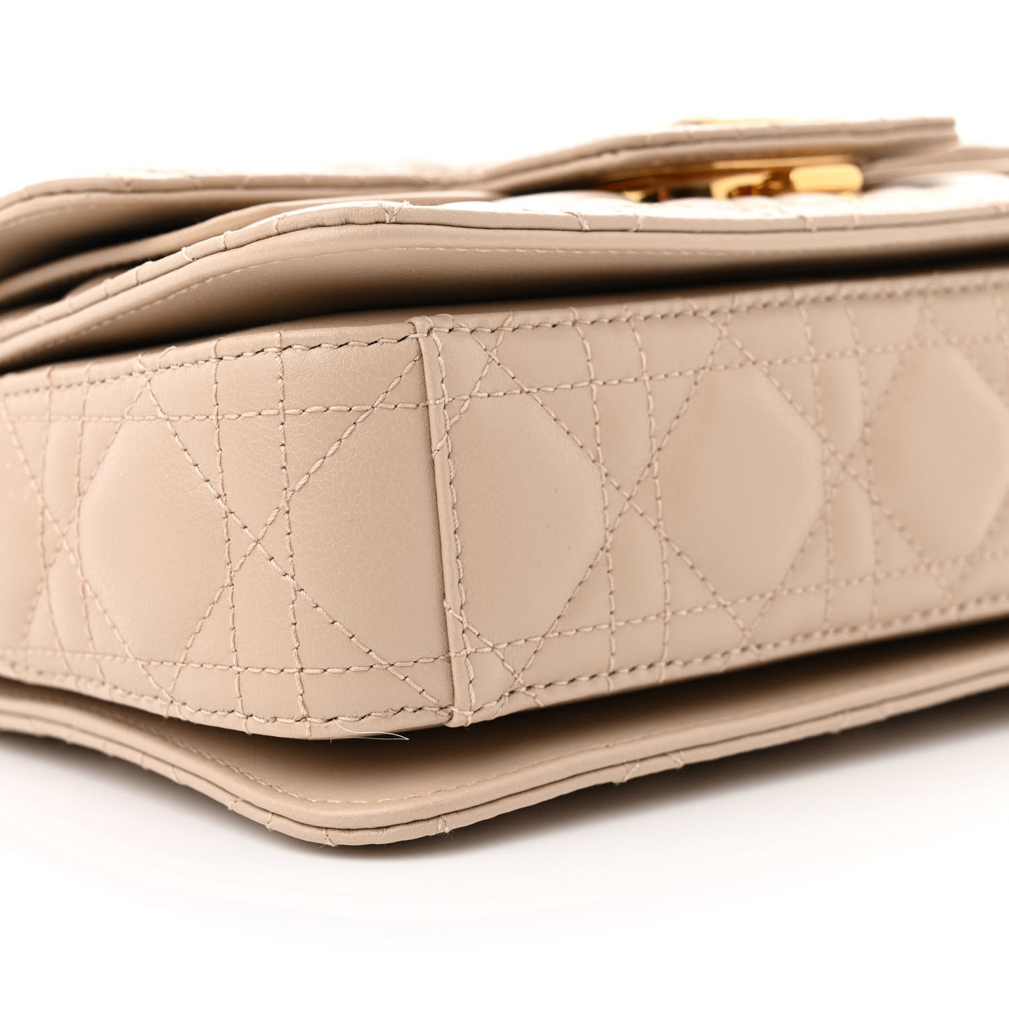 Lambskin Cannage Small Jolie Top Handle Bag Powder Beige