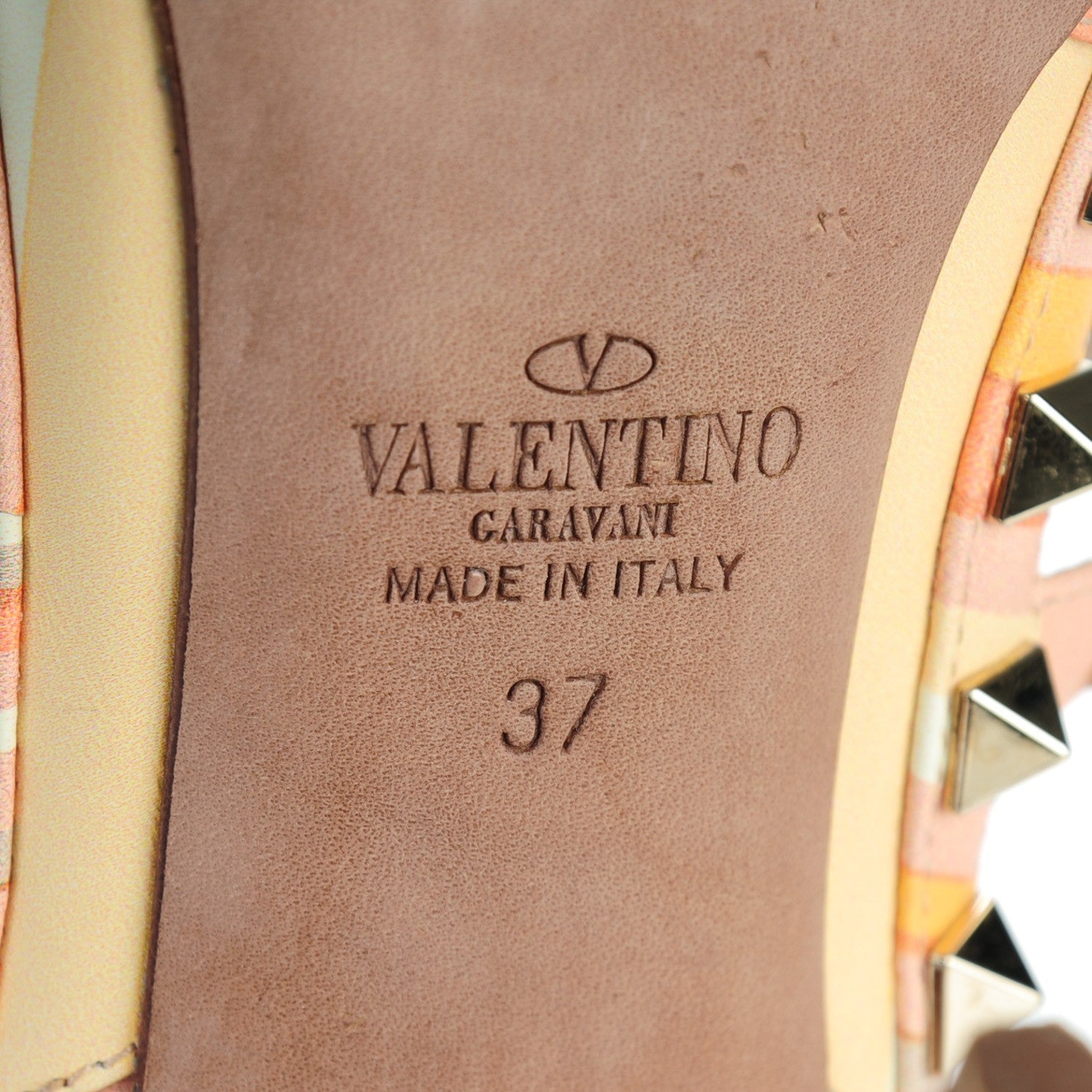 Valentino Garavani Nappa Native Couture 1975 Rockstud Ankle Strap 100mm Pumps 37 Mandarin Sorbet 6 of 7