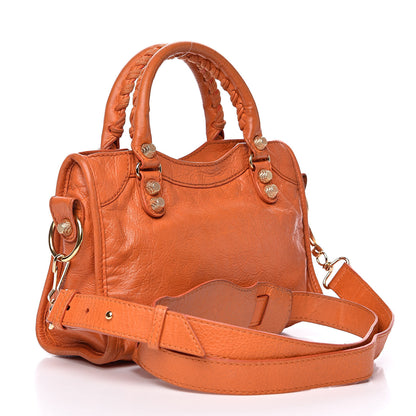 Balenciaga Agneau Giant 12 Gold Hardware Mini City Tangerine 3 of 15