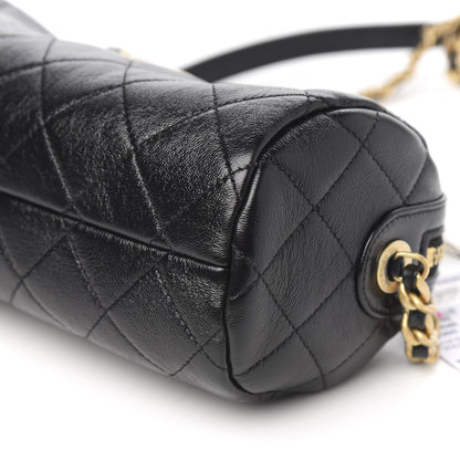Chanel Shiny Lambskin Quilted Small Fashion Therapy Bowling Bag Black 8 of 10