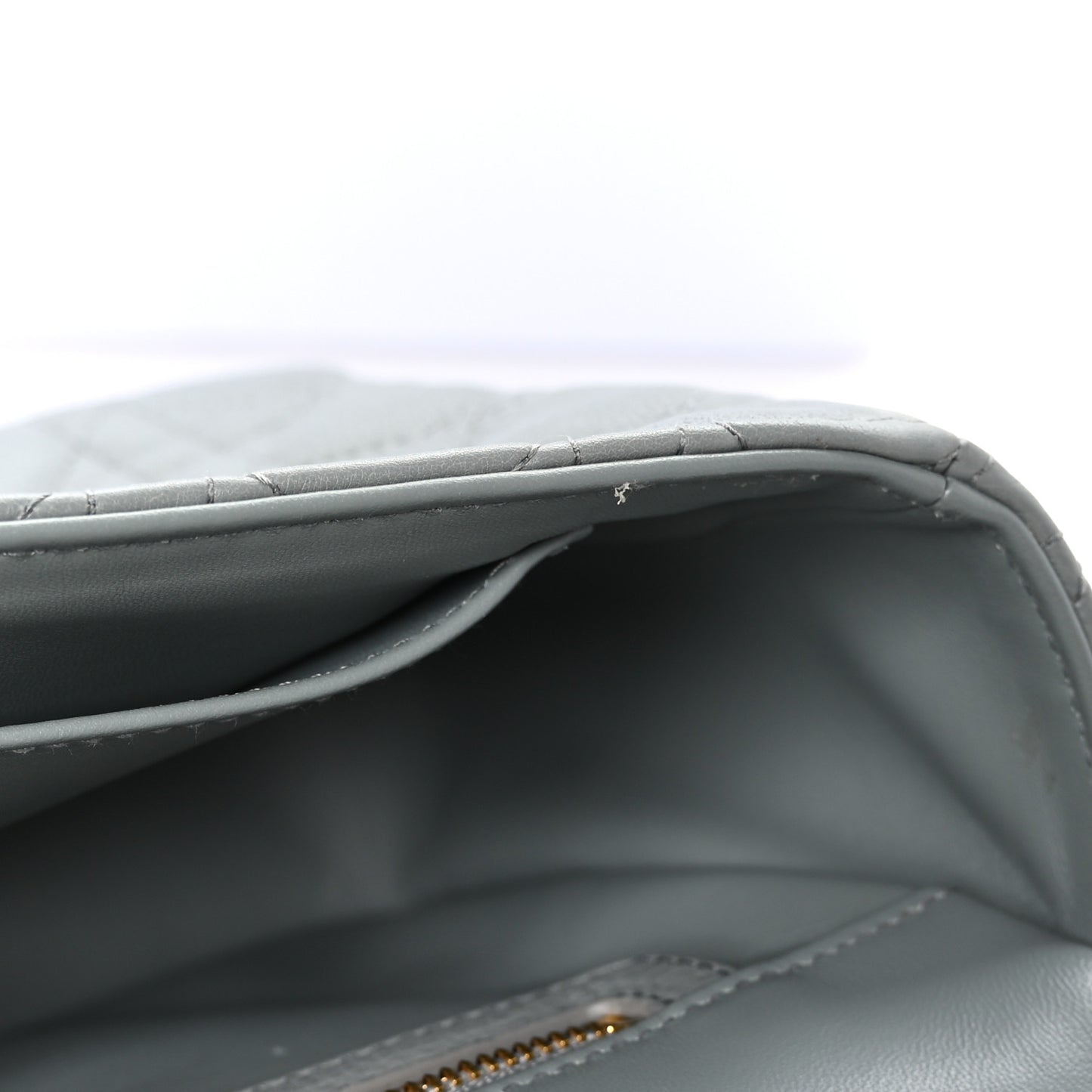 Grained Calfskin Cannage Large Caro Bag Grey Stone