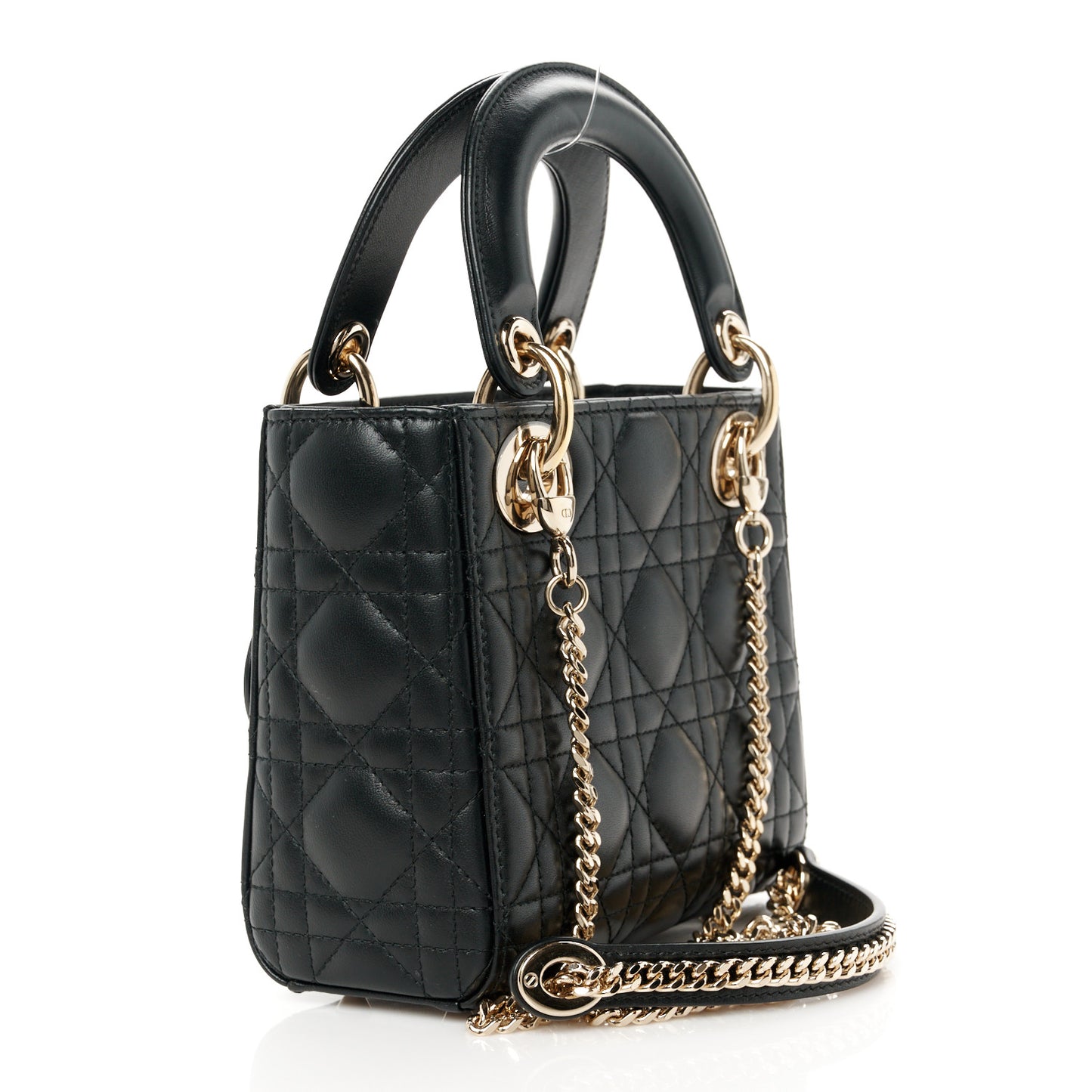 Lambskin Cannage Mini Lady Dior Black