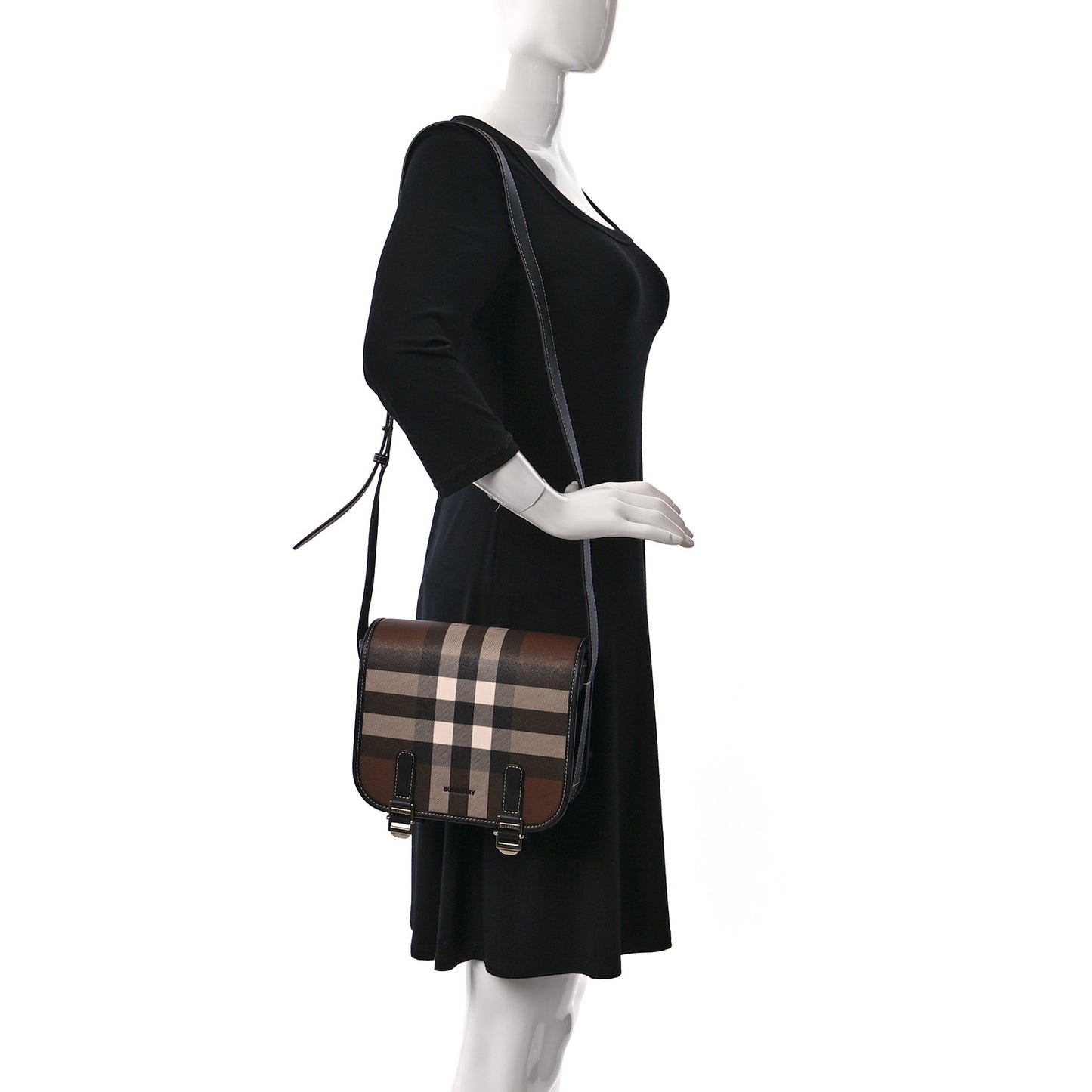 E-Canvas Giant Check Rider Crossbody Dark Cranberry