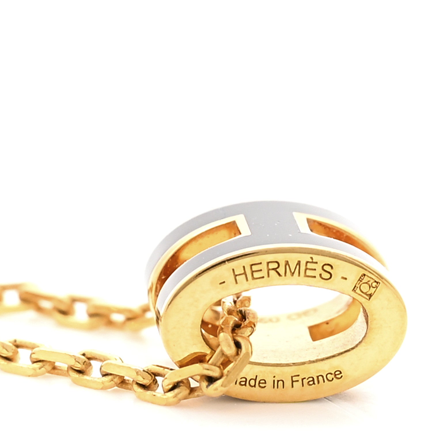 Hermes Lacquered Gold Mini Pop H Pendant Necklace Black 6 of 7