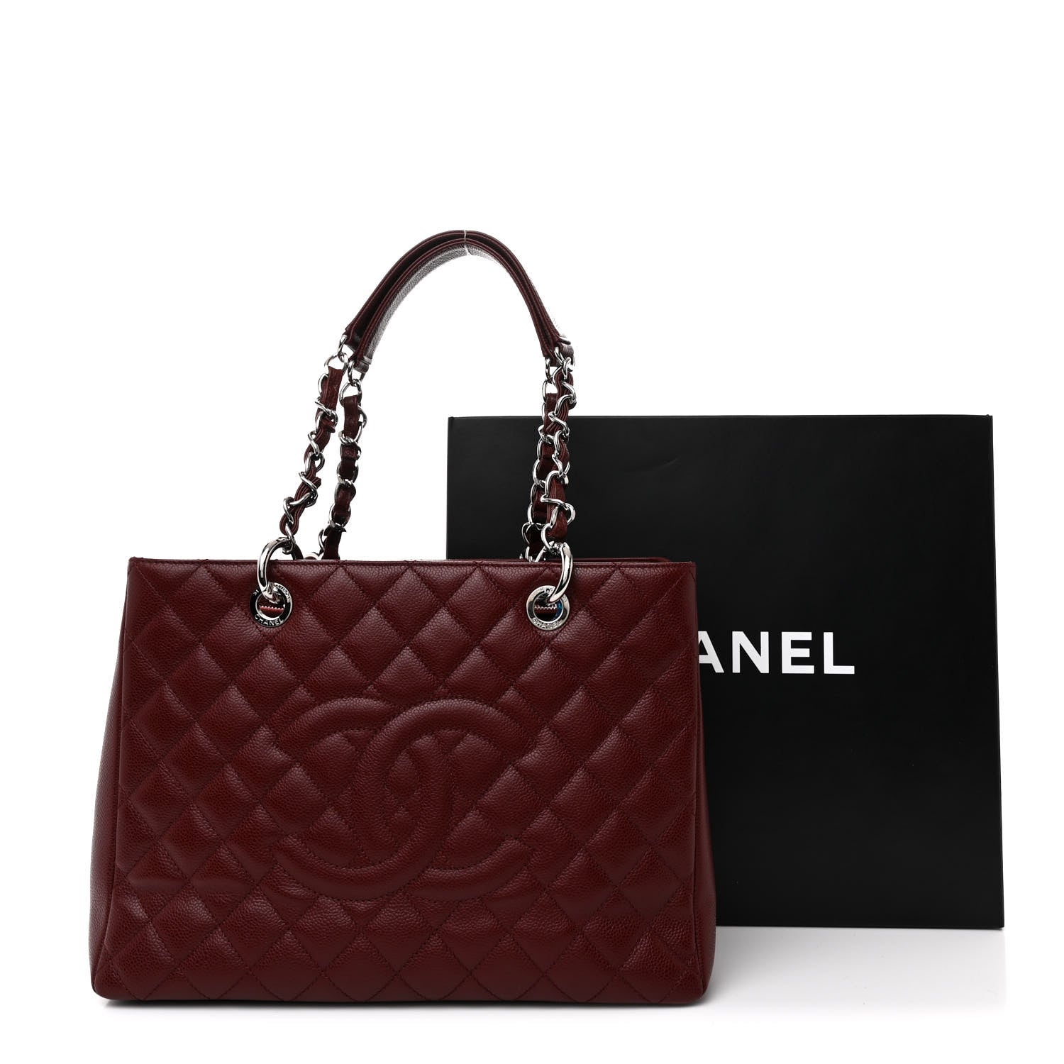 Chanel Caviar Quilted Grand Shopping Tote GST Burgundy 12 of 12