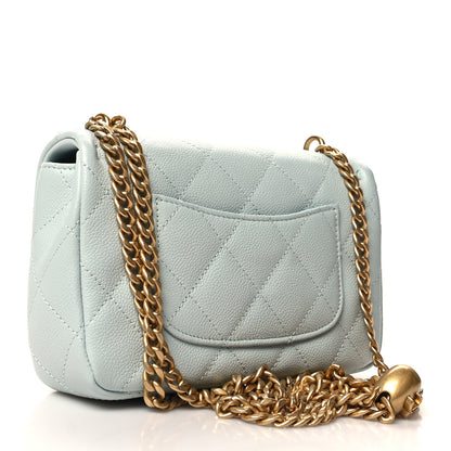 Chanel Caviar Quilted Mini Rectangular Sweetheart Flap Light Blue 3 of 10