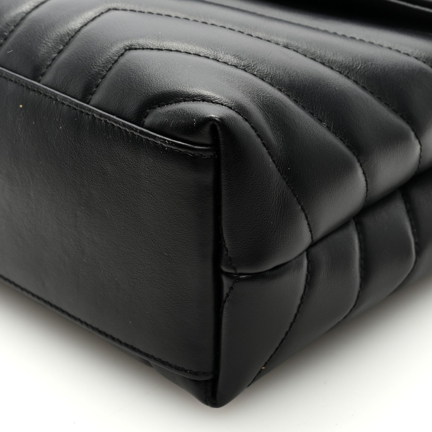 Calfskin Y Quilted Monogram Small Loulou Chain Satchel Black