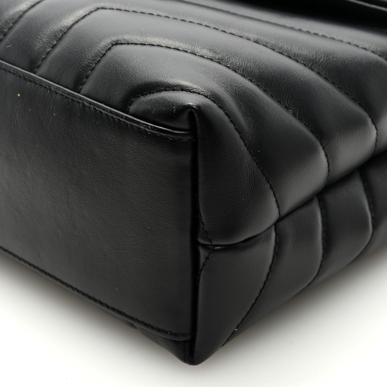 Saint Laurent Calfskin Y Quilted Monogram Small Loulou Chain Satchel Black 8 of 9