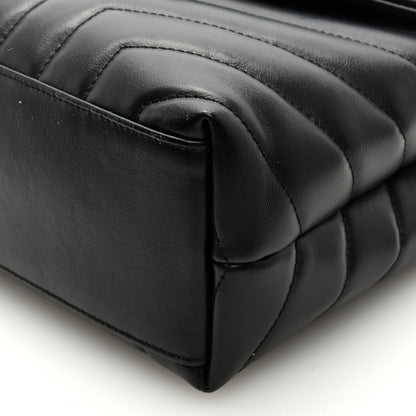 Saint Laurent Calfskin Y Quilted Monogram Small Loulou Chain Satchel Black 8 of 9