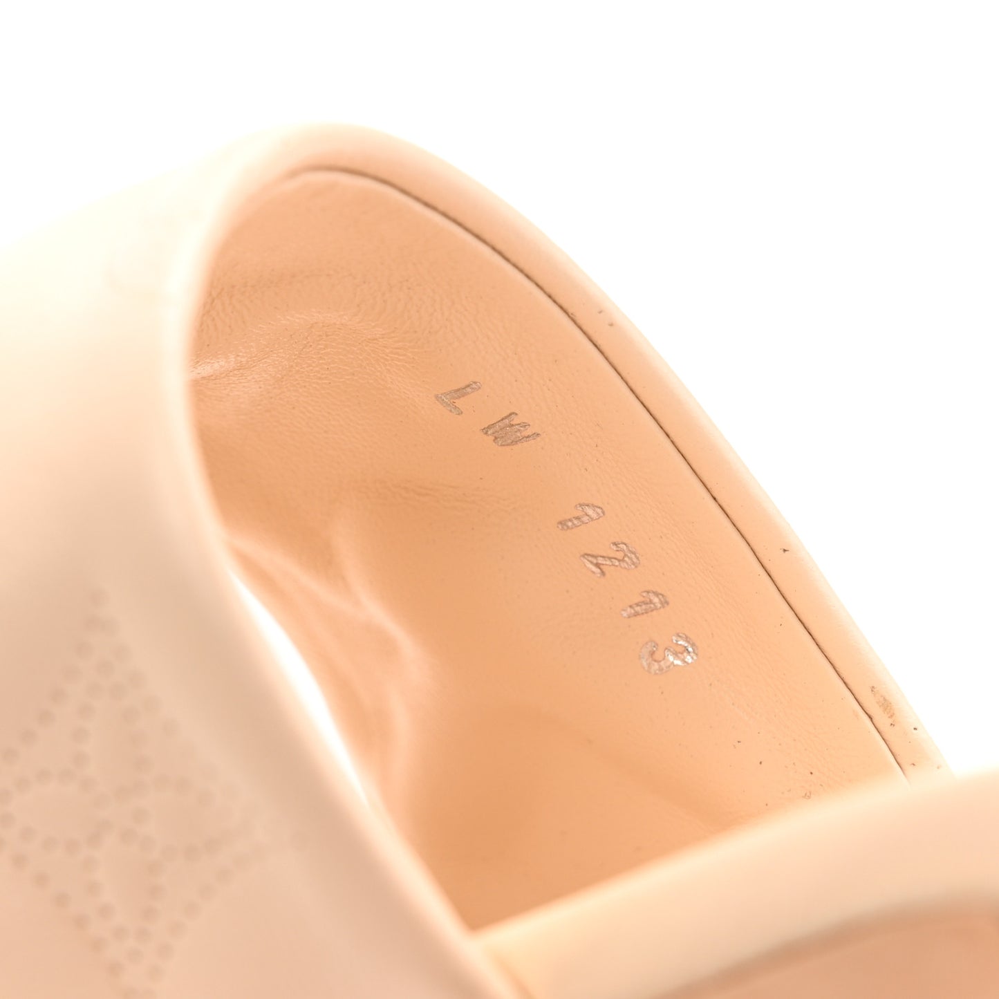 Lambskin Embossed Monogram Revival High Heel Mules 40 Beige