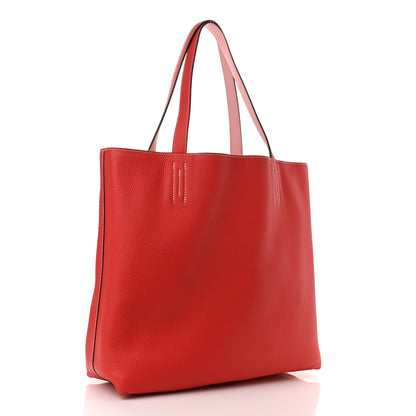 Hermes Taurillon Clemence Double Sens 45 Reversible Tote Rose Sakura Bougainvillea 5 of 20