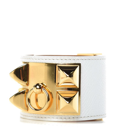 Hermes Epsom Collier de Chien CDC Bracelet S White 1 of 6