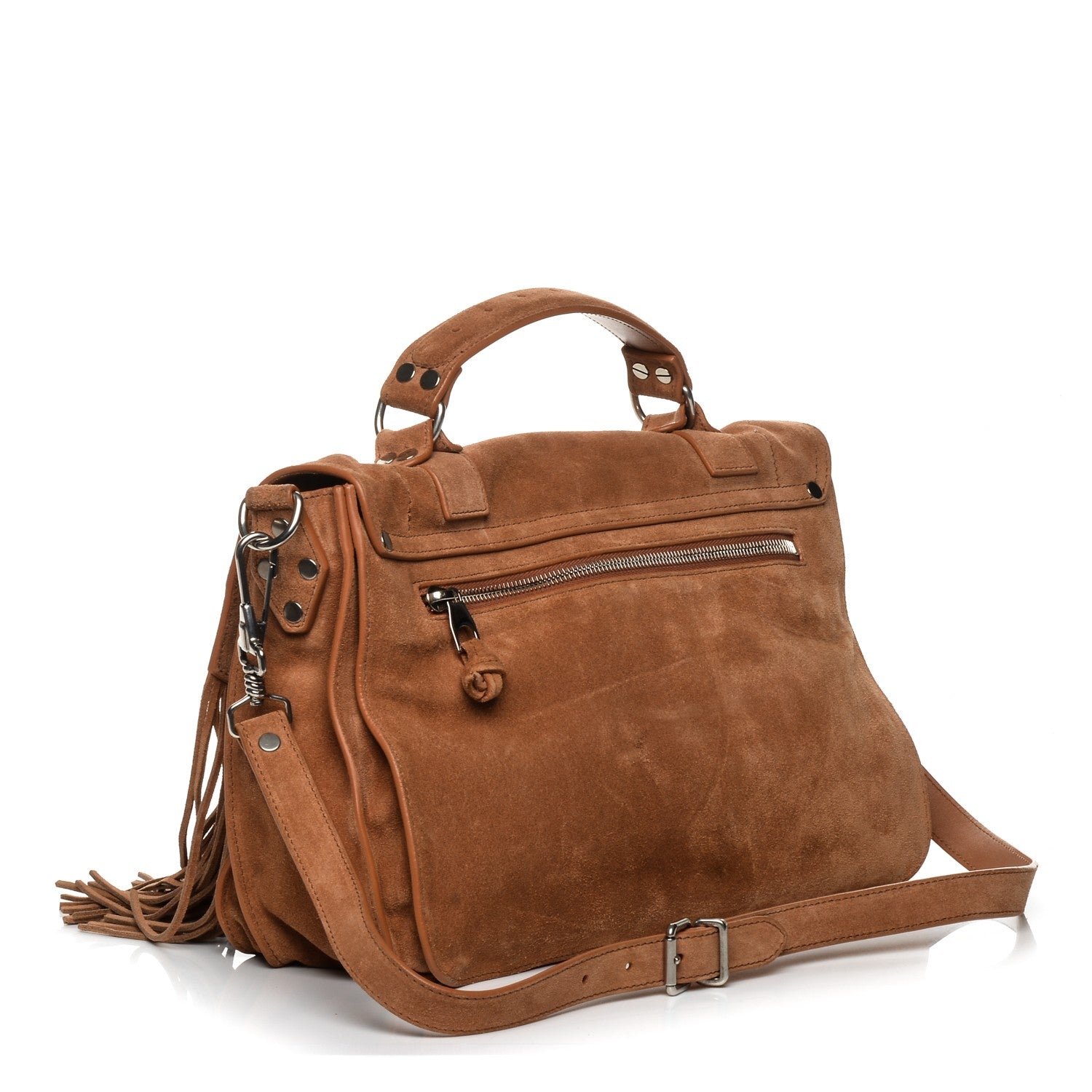Proenza Schouler Suede Fringe Medium PS1 Satchel Dune 4 of 6