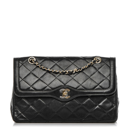 Chanel Lambskin Quilted Medium Double Flap Black 1 of 9