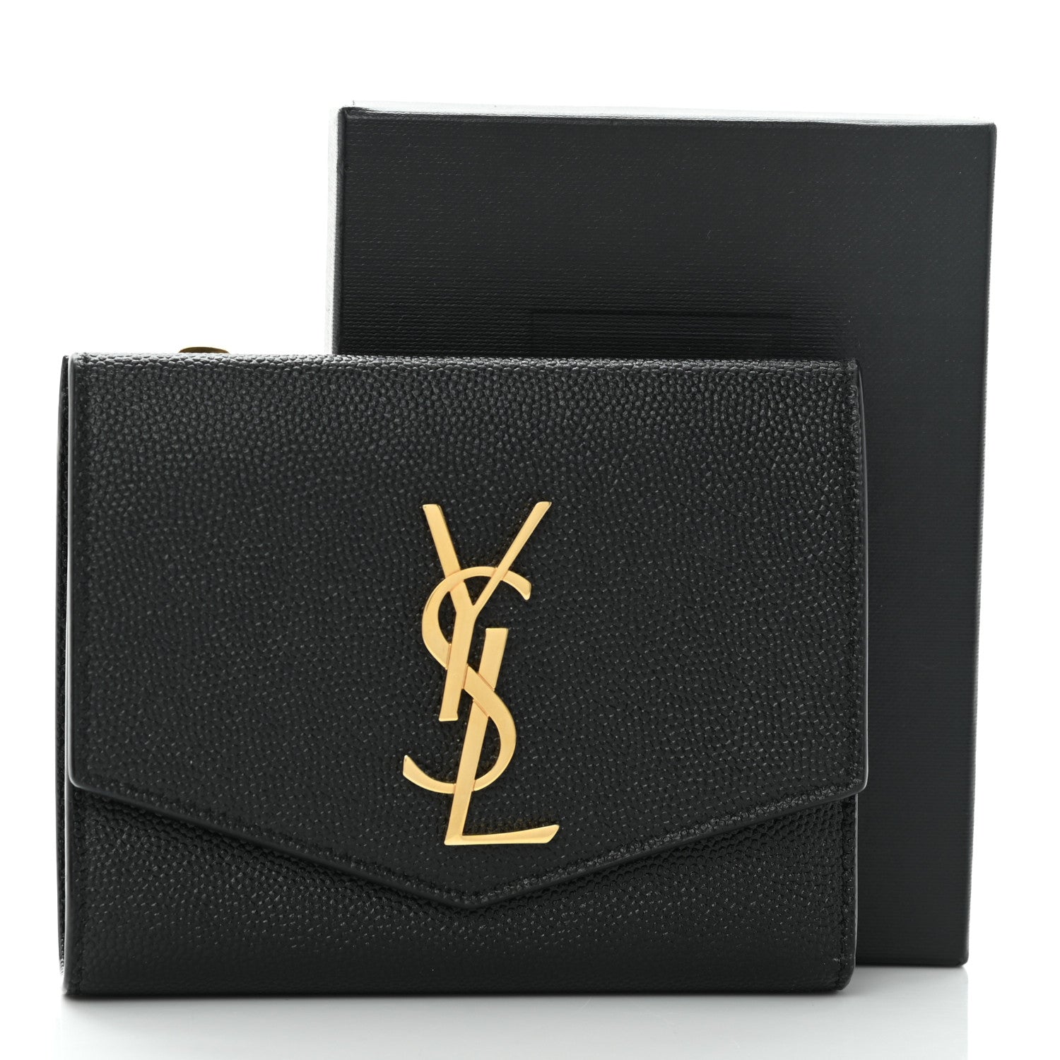 Saint Laurent Grain De Poudre Monogram Bi-Fold Wallet Black 11 of 11