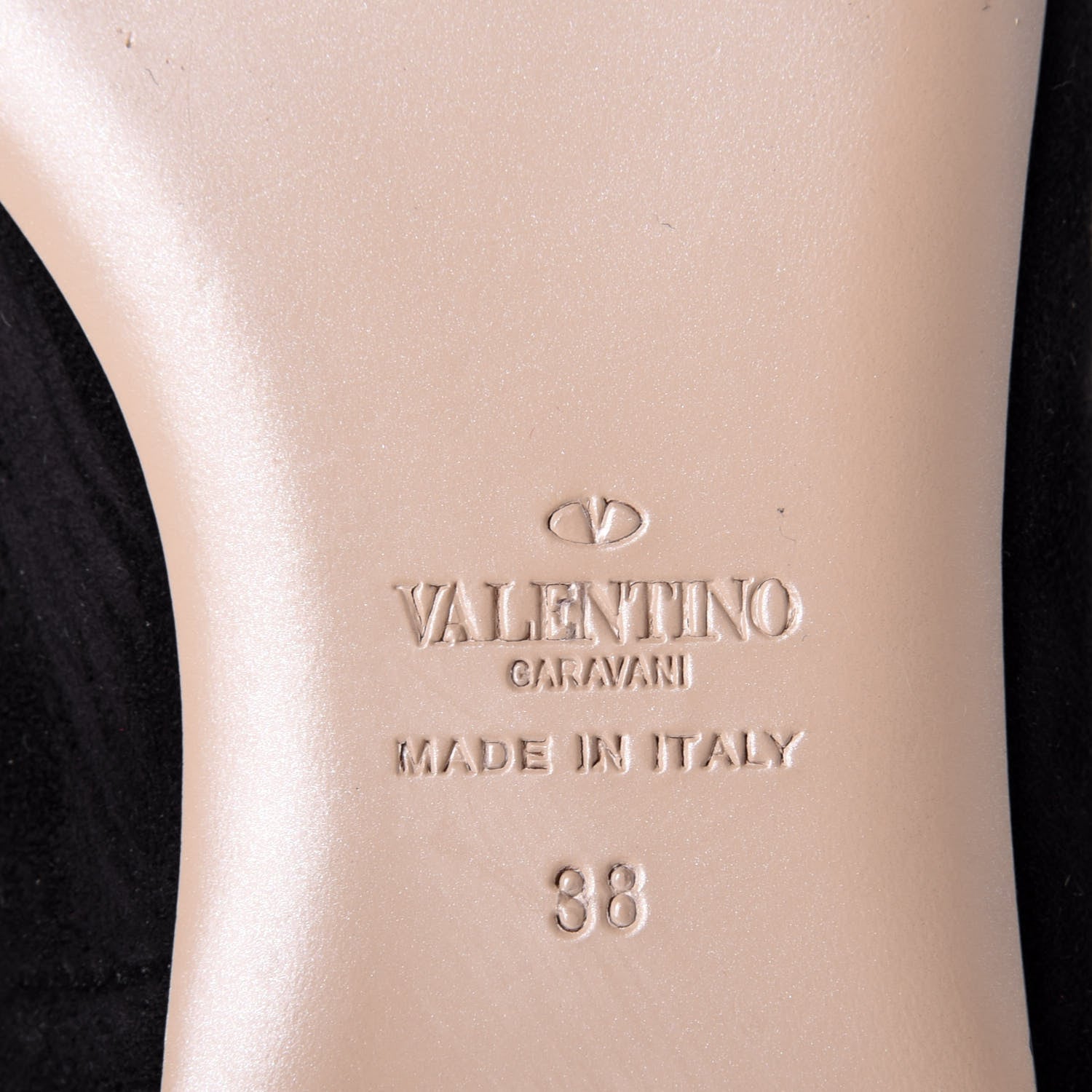 Valentino Garavani Suede Ankle Strap Ballerina Flats 38 Black 8 of 11