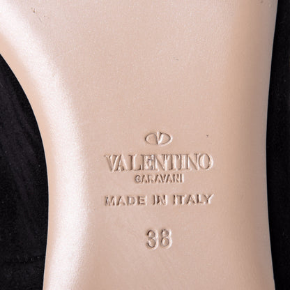 Valentino Garavani Suede Ankle Strap Ballerina Flats 38 Black 8 of 11