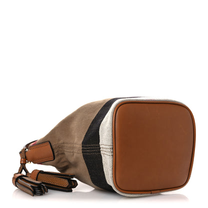Burberry Canvas Mega Check Mini Ashby Tassel Crossbody Saddle Brown 5 of 14