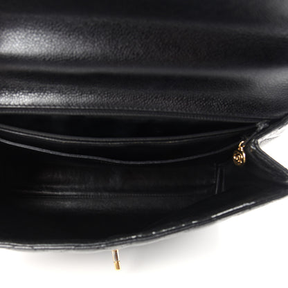 Chanel Caviar Quilted Jumbo Kelly Flap Black 5 of 9