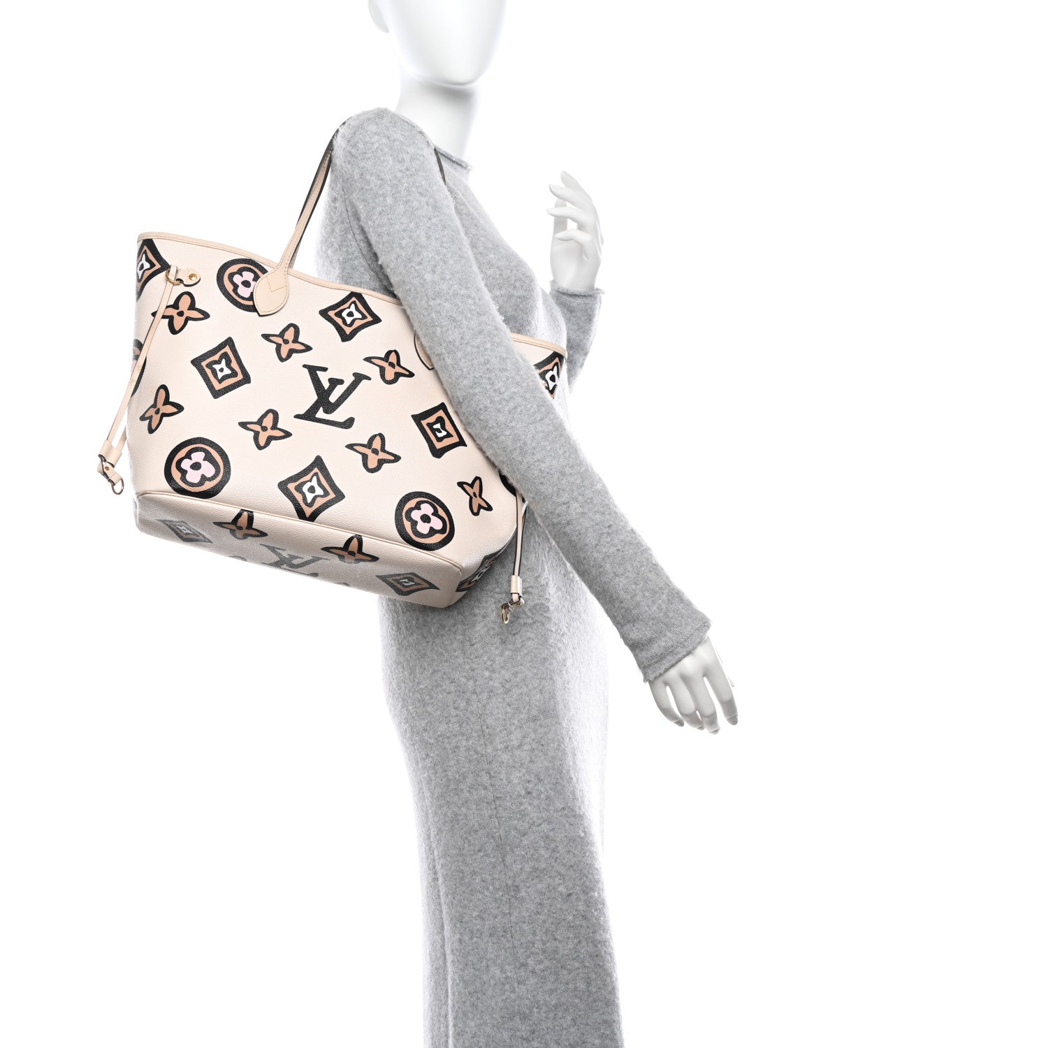 Louis Vuitton Monogram Giant Wild at Heart Neverfull MM Creme 2 of 13