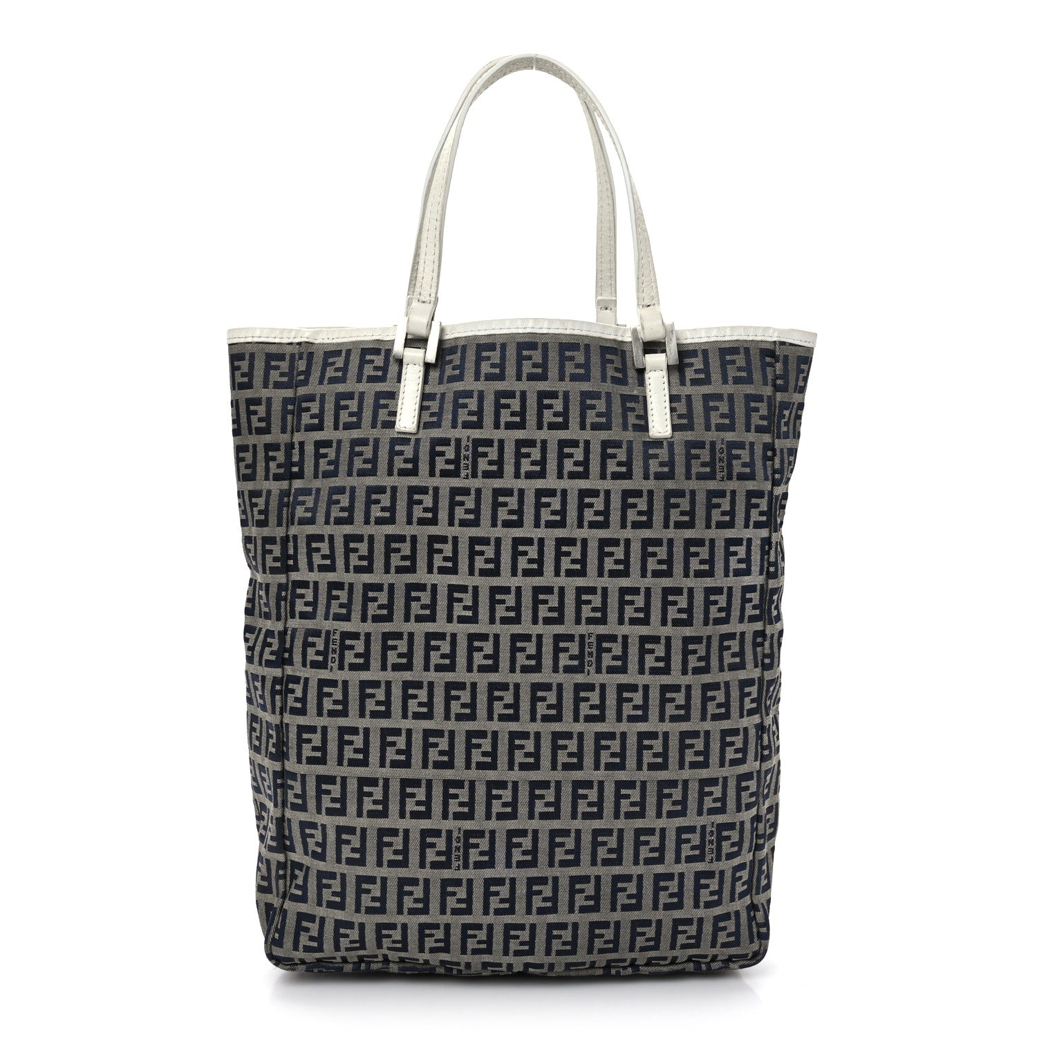 Fendi Zucchino Shopping Tote Navy White 1 of 9