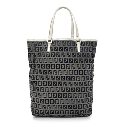 Fendi Zucchino Shopping Tote Navy White 1 of 9