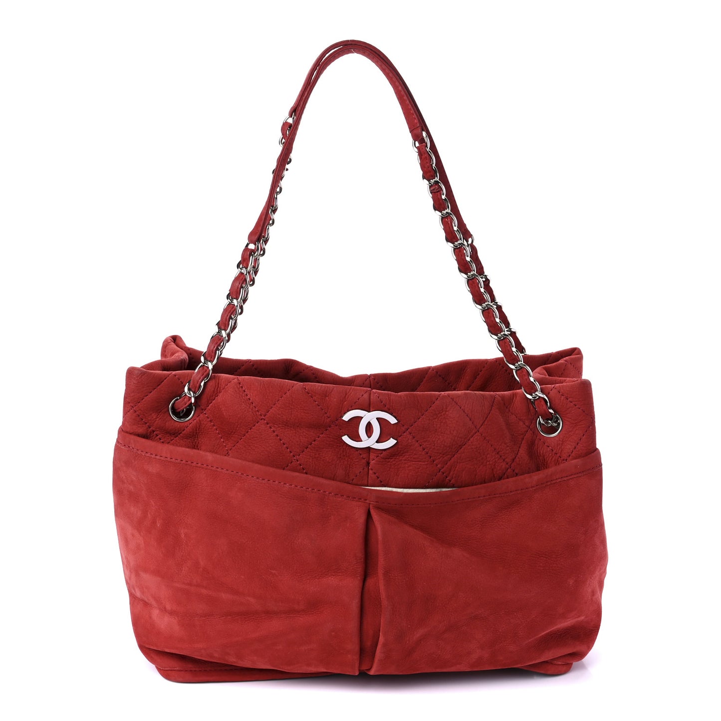 Ultra Soft Suede Calfskin Natural Beauty Tote Red