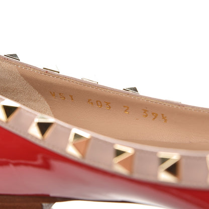 Valentino Garavani Patent Nappa Rockstud Ballerina Flats 39.5 Rosso Valentino Poudre 8 of 9