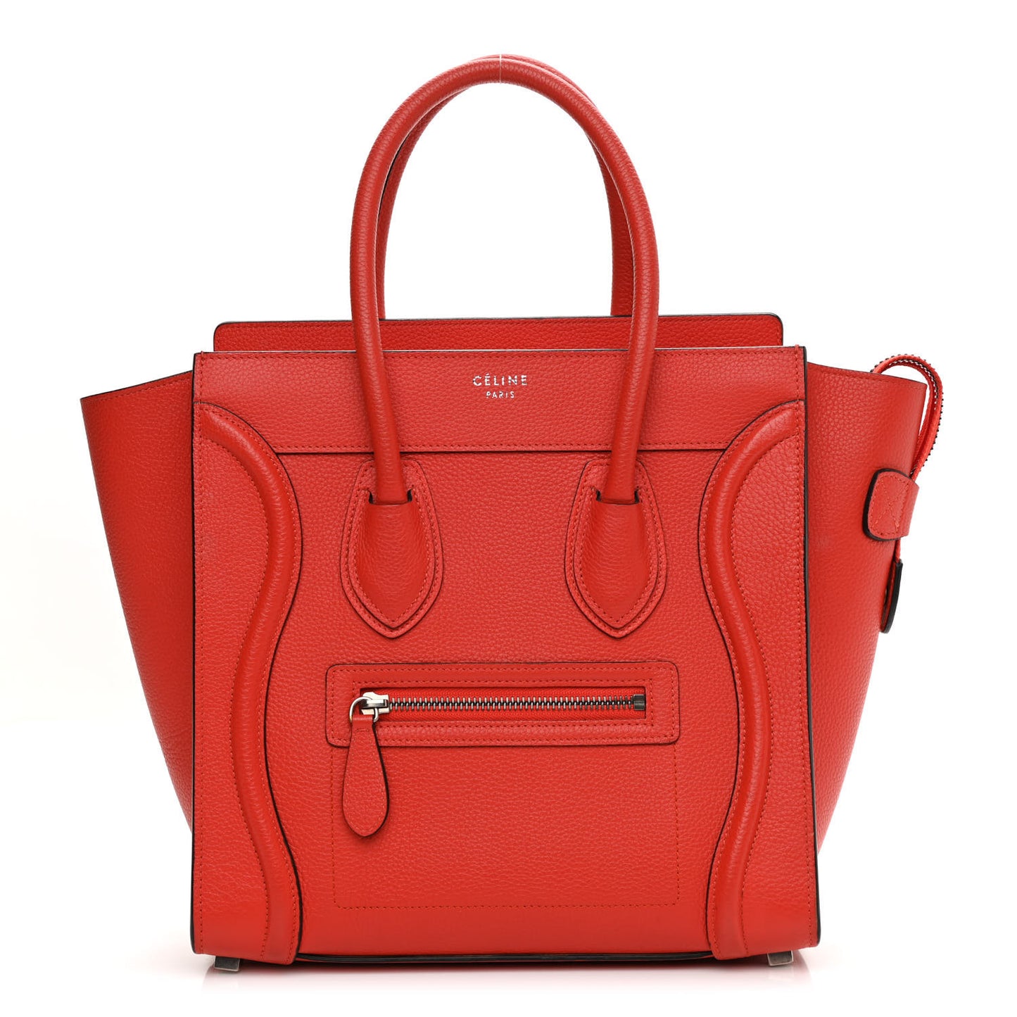 Drummed Calfskin Micro Luggage Vermillion