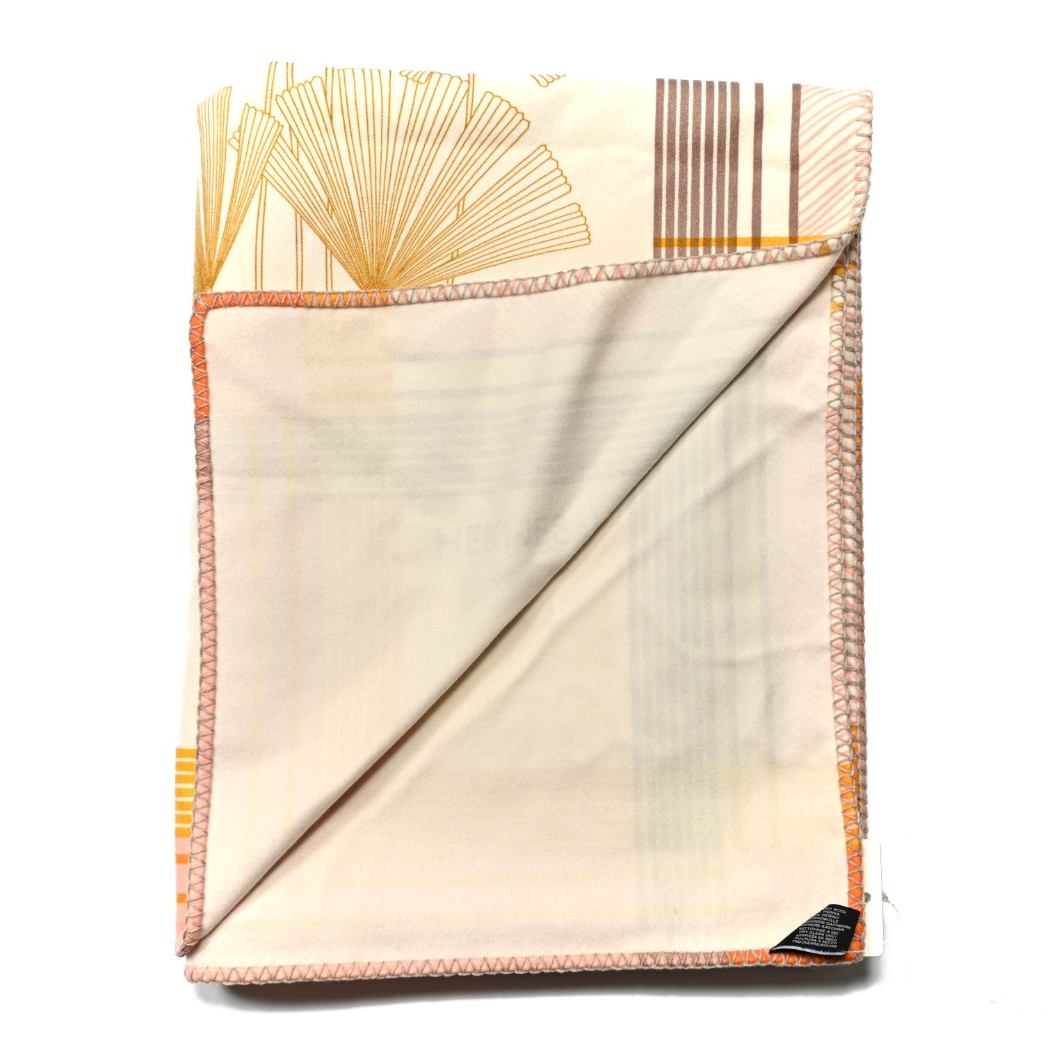 Hermes Wool Cashmere Palmarum Fortunei Blanket Rose Peche Jade 2 of 3