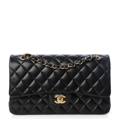 Chanel Lambskin Quilted Medium Double Flap Black 1 of 9