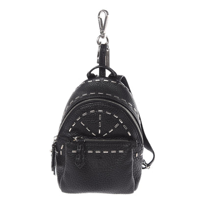 Fendi Cuoio Romano Metal Stitch Mini Backpack Charm Black 1 of 7