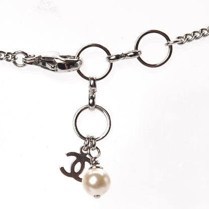Chanel Resin Pearl Striped Airplane Necklace Black White Multi 4 of 5