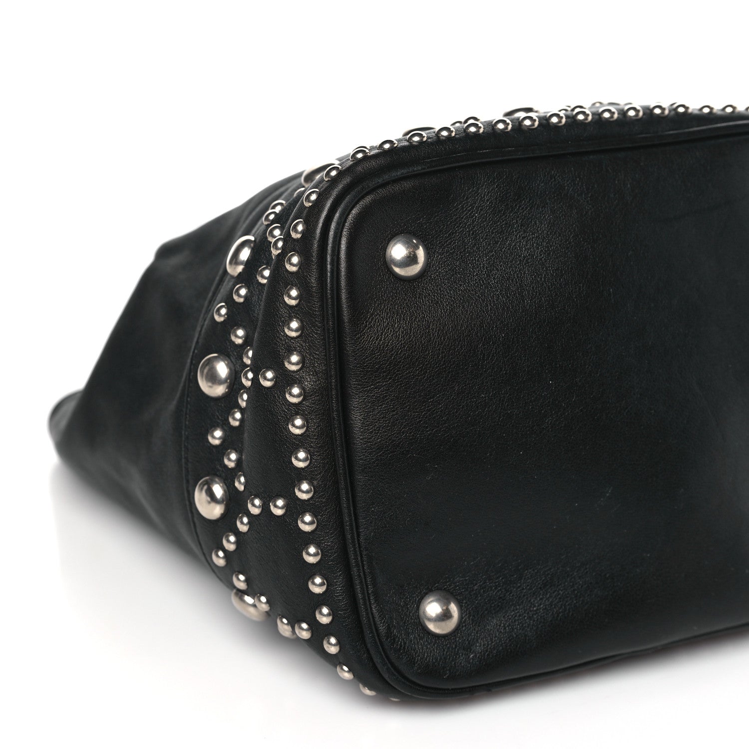 Saint Laurent Calfskin Small Y Studs Bucket Bag Black 7 of 8