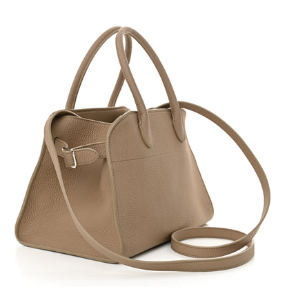 The Row Grained Calfskin Soft Margaux 10 Bag Dark Taupe 3 of 9