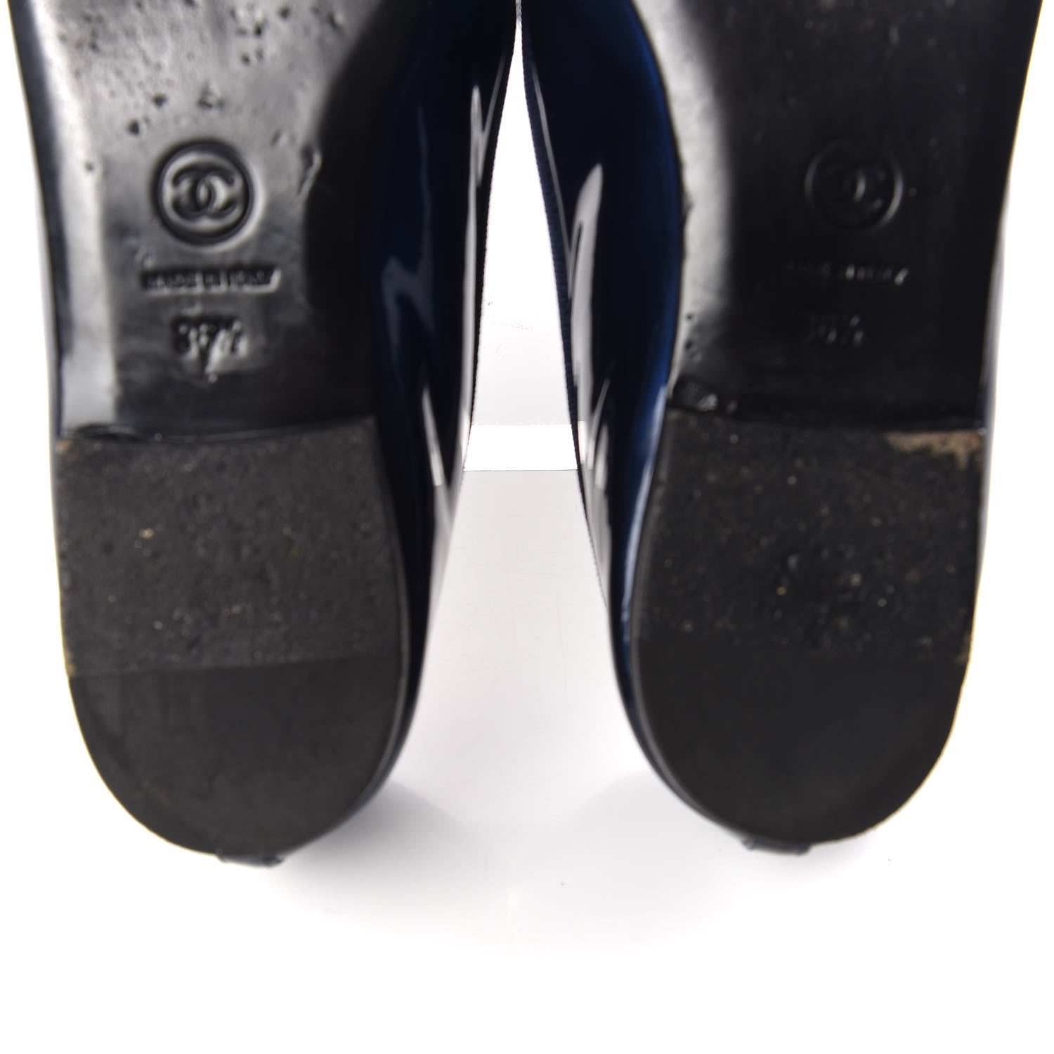 Chanel Patent Cap Toe Ballerina Flats 36.5 Blue 12 of 14