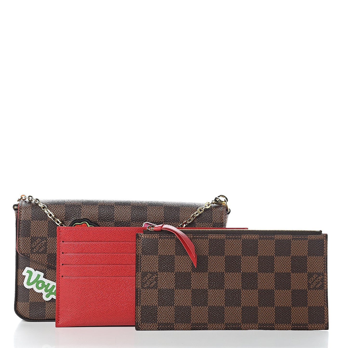 Damier Ebene LV Stories Pochette Felicie Chain Wallet