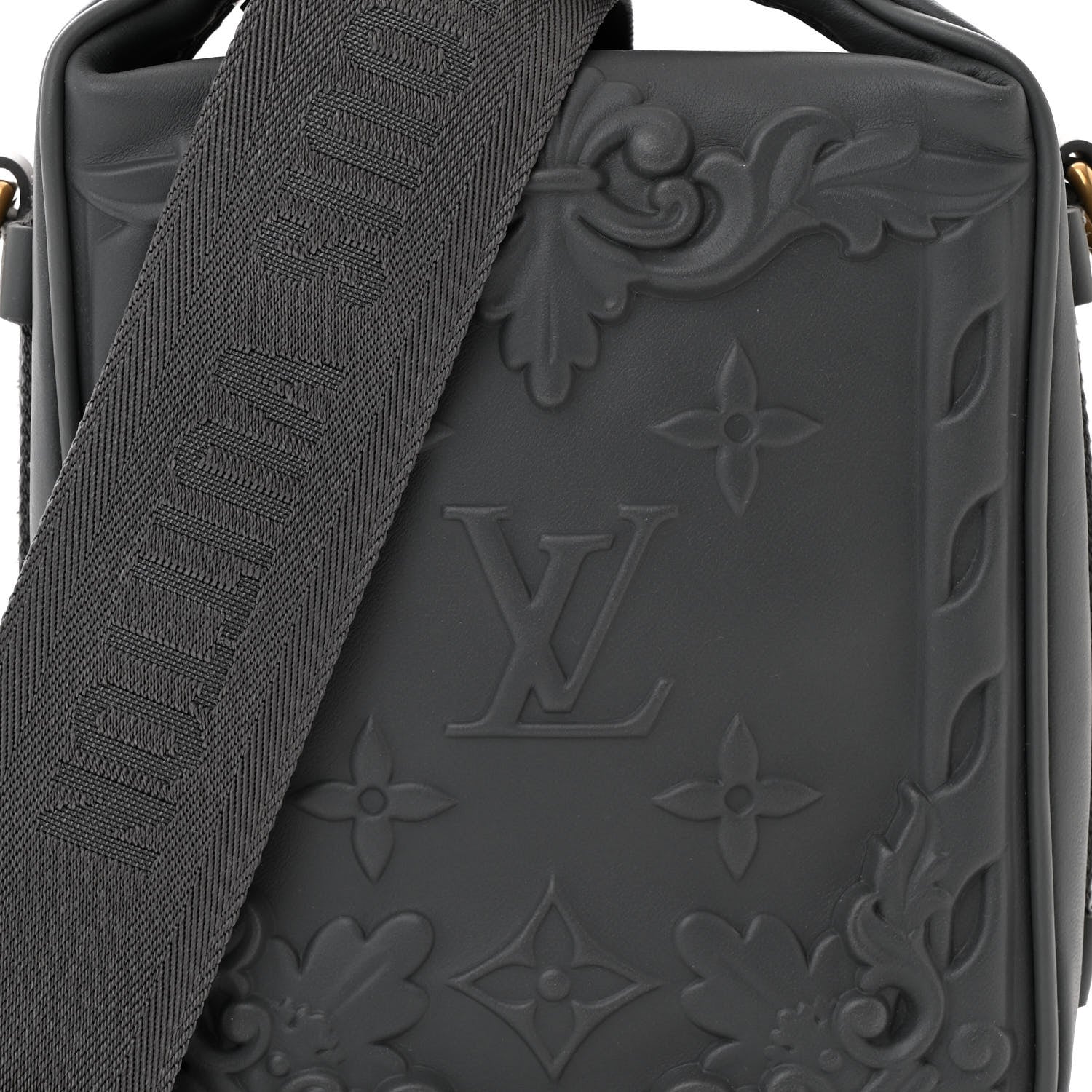 Louis Vuitton Calfskin Monogram Embossed Cruiser Messenger Dark Shadow Gray 7 of 9