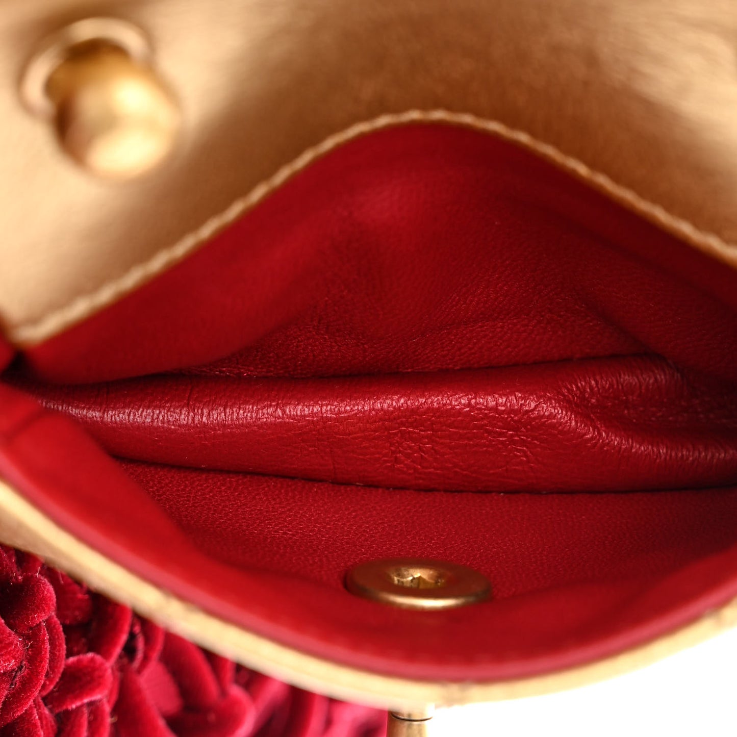 Braided Velvet Metallic Lambskin Precious Net Tote