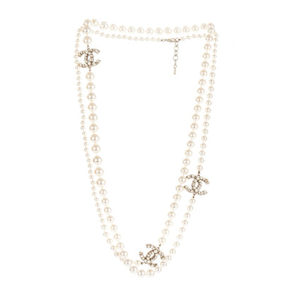 Chanel Graduated Pearl CC Long Necklace Gold 4 of 8
