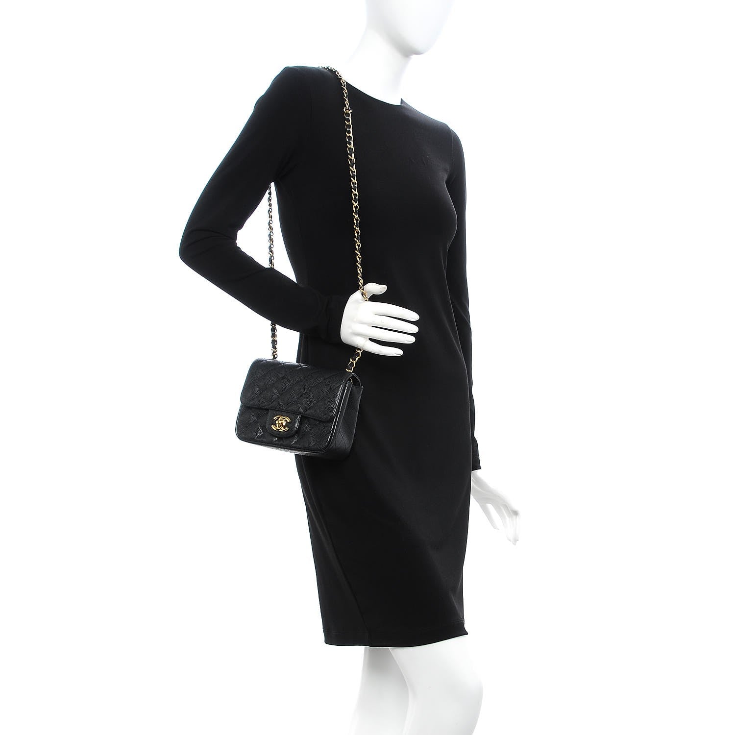 Chanel Caviar Quilted Mini Square Flap Black 2 of 10