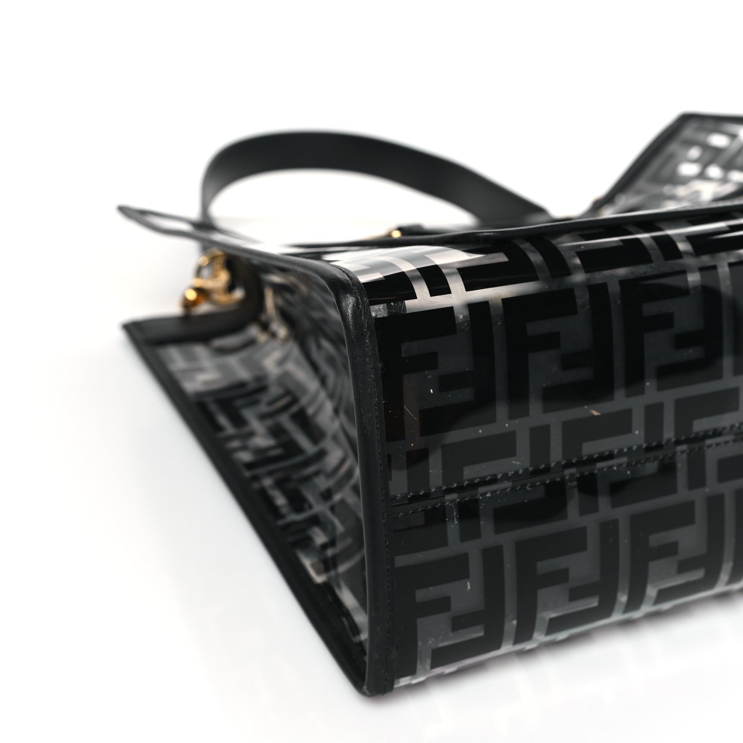 TPU FF Vitello Century Plexiglass Medium Runaway Shopper Tote Black
