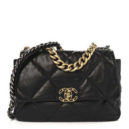 Chanel Lambskin Quilted Large Chanel 19 Flap Black 1 of 11