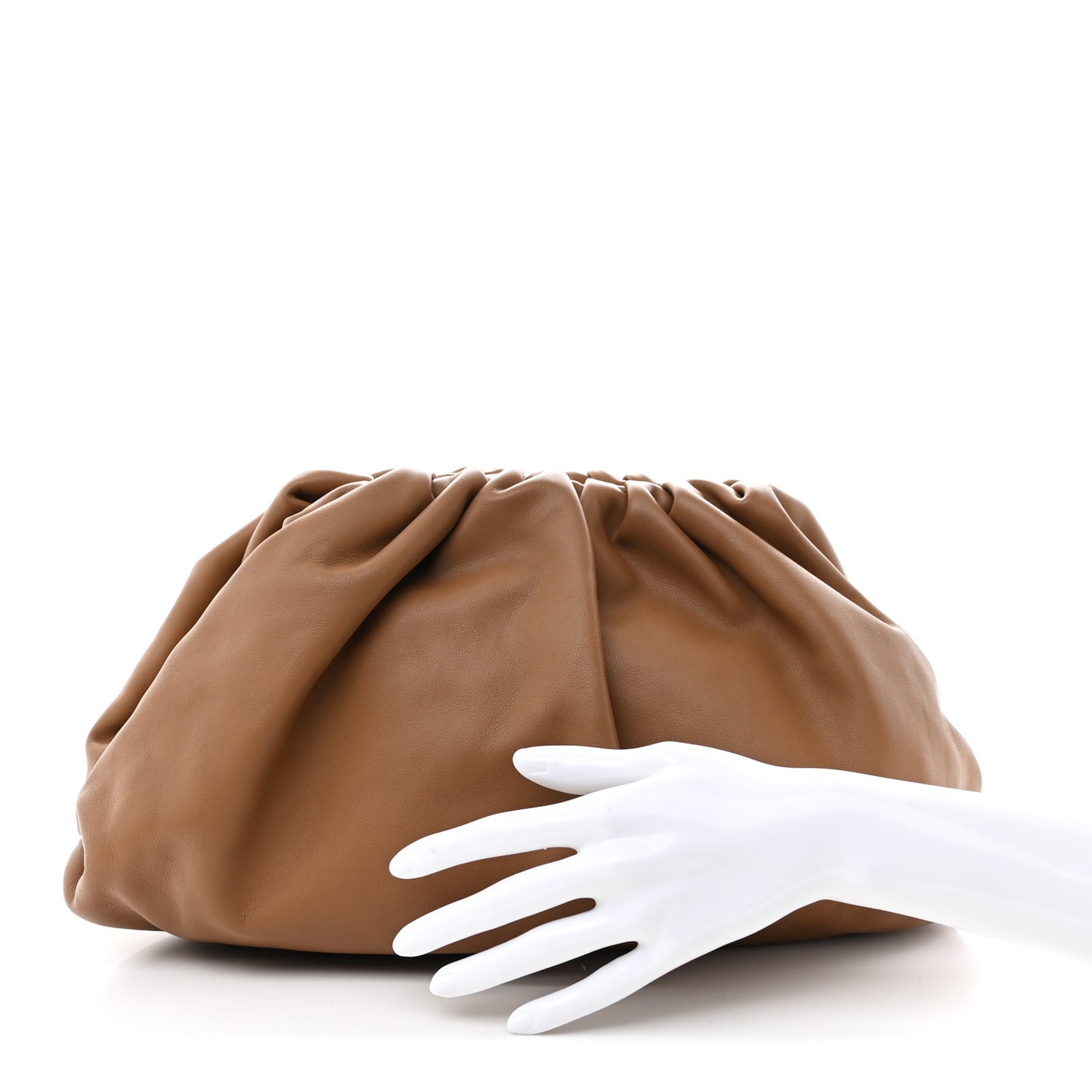 Smooth Butter Calf The Pouch Oversized Clutch Cammello
