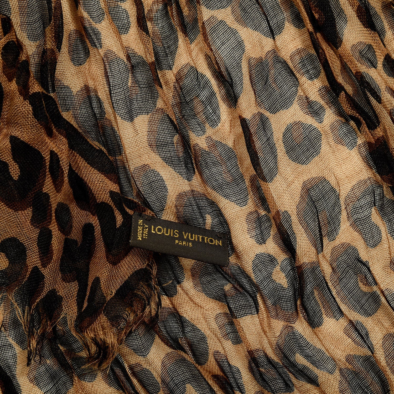 Louis Vuitton Cashmere Silk Leopard Etole Stole Marron 4 of 4