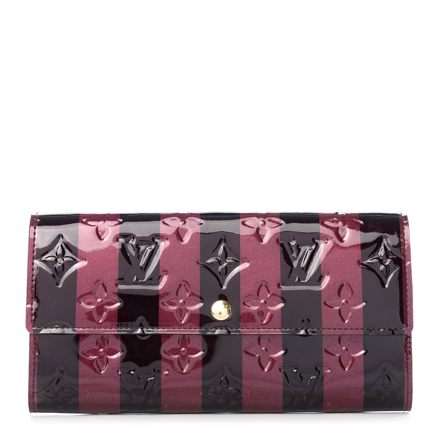 Louis Vuitton Vernis Rayures Sarah Wallet Amarante 1 of 7